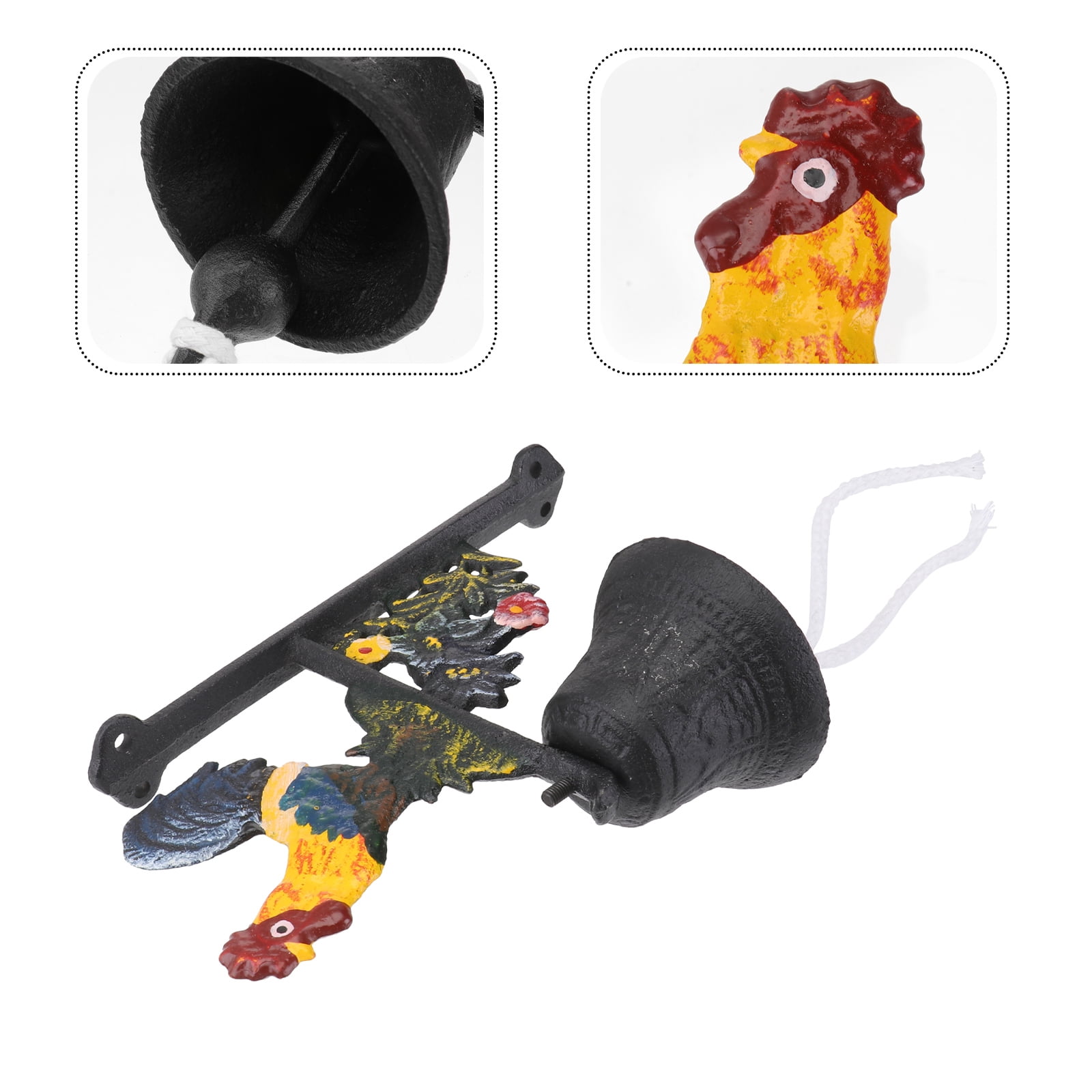 WHAMVOX  Wall Bell Metal Rooster Doorbell Garden Indoor Decoration