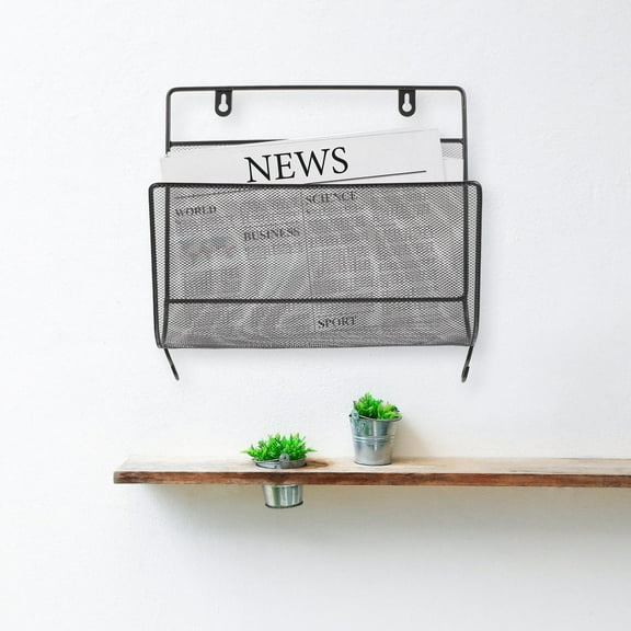 WHAMVOX  Wall Hanging Bookshelf Magazine Rack Practical Storage