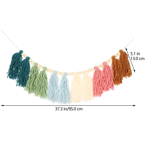 ROMANSENTIAL Practical and Decorative Tassel Gar with Cotton Yarn ng for Room Hanging Wall Adorn