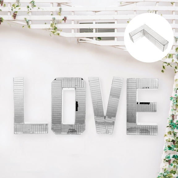 WHAMVOX Wall Letters Adhesive Home Mirror Decal Hallway Decorative Bathroom Silver