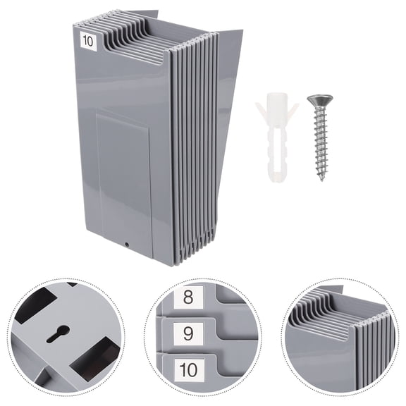 WHAMVOX Wall Mount Time Cards Holder Time Cards Rack for Office Warehouse Retractable Time Cards Rack
