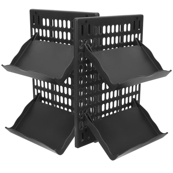 WHAMVOX 1Set Punch Free Wall Shoe Rack Black Plastic Organizer for Shoes and Slippers