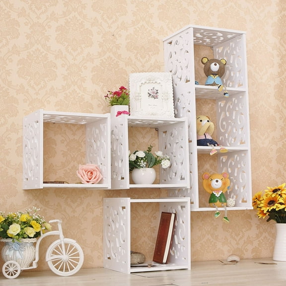 DECORNIJIA Wall Display Shelf Decorative Shelving PVC Storage Rack Home Users Kitchen 1Pcs