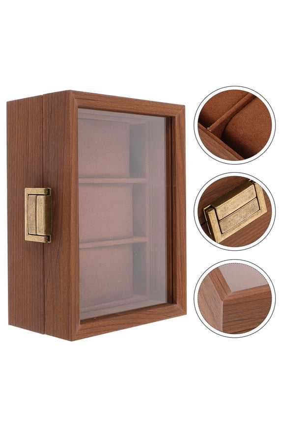 Watch Storage Box Antique Travelling Boxes with Lids Case Dark Brown