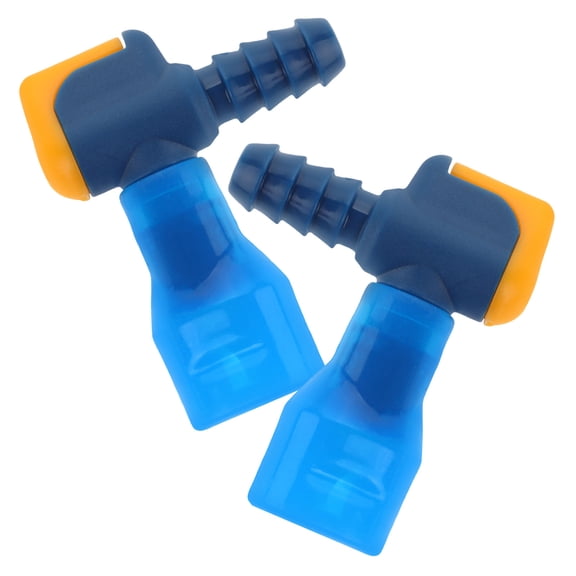 WHAMVOX Water Bag Connector and Bite Valve Replacement for Hydration Bladders with Blue Silicone and PP Materials, 2pcs
