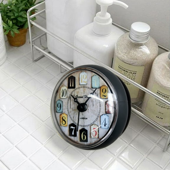 WHAMVOX Waterproof Clock Holder Bathroom Clocks Practical