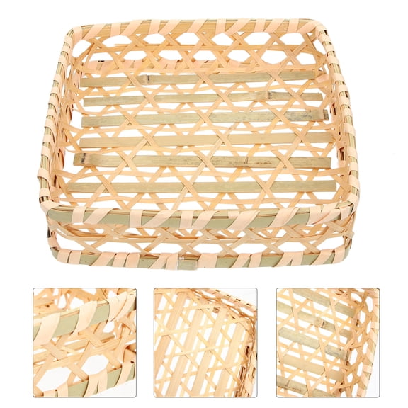 YSNOOWE Kitchen Storage Basket Weave Basket Beige 1Pcs 8.3x8.1in