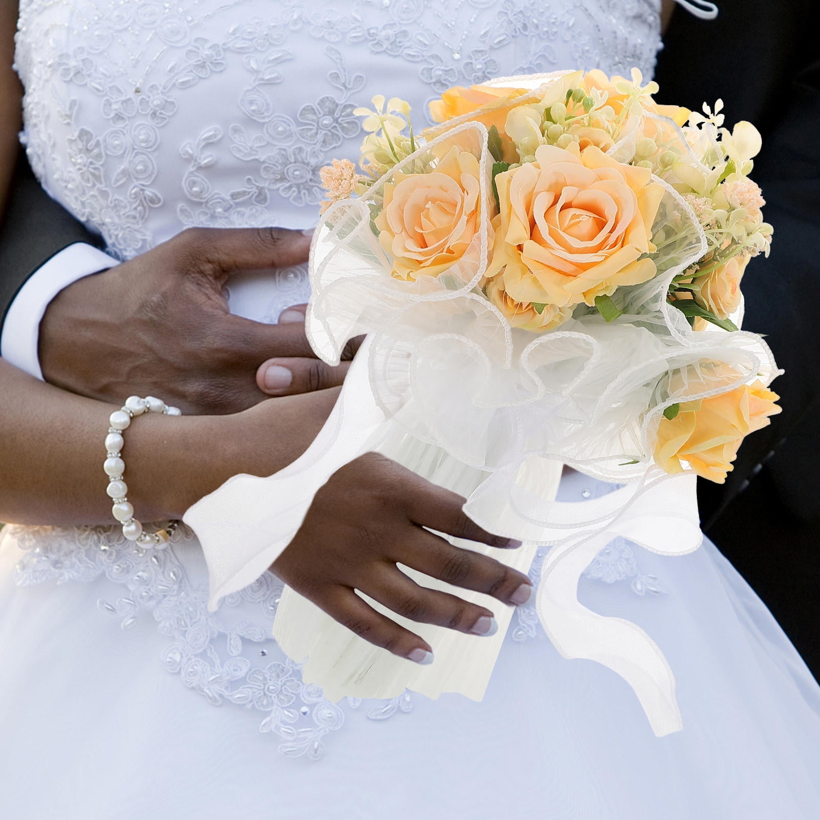 KHBUAB Wedding Bouquet Artificial Flowers Rustic Style Bride Holding Flower Decor