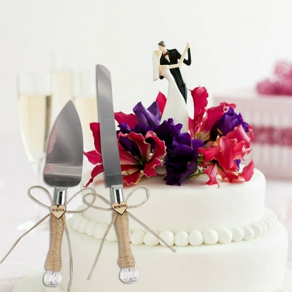 WHAMVOX Wedding Decorations Cake Knife Set Easy to Clean Cutter Fondant