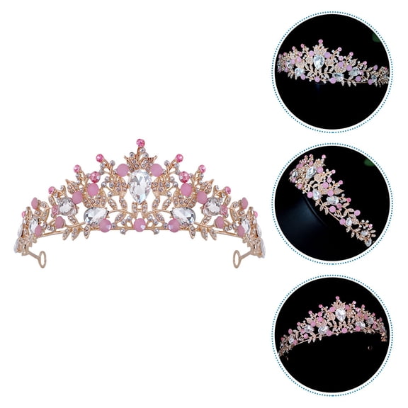 WHAMVOX Wedding Headpiece Bride Crown Wedding Rhinestone Crown Tiara Bridal Headband Decor