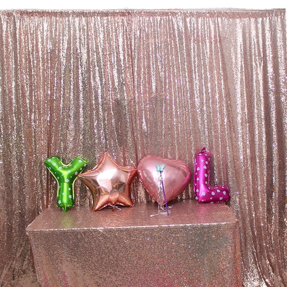 WHAMVOX  Wedding Party Decorations Backdrop Sequin Curtain Cloth Glowing Sequins
