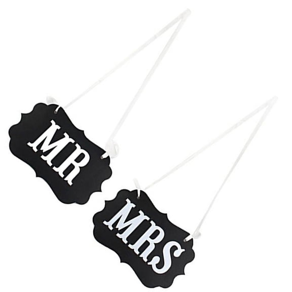 ROMANSENTIAL Kraft Paper Wedding Bunting Black Photo Props for Home Party Decor