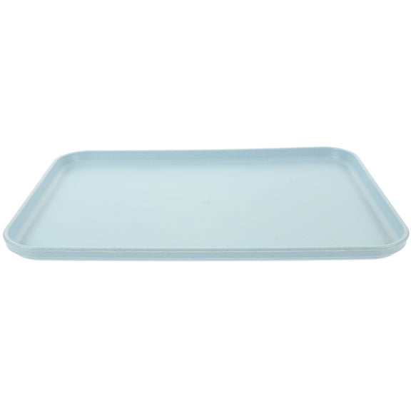 WHAMVOX Wheat Straw Blue Serving Tray for Home Use with Wide Applications and Thickened Material 7.8 Inches