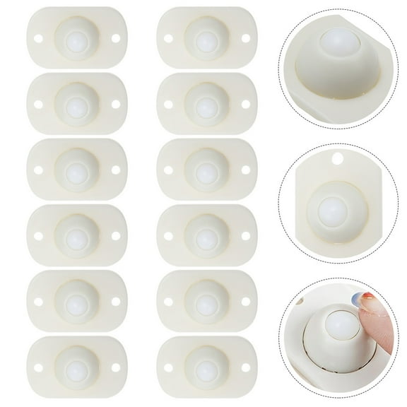 WHAMVOX White ABS Caster Wheels for Home Use and Stable Suitable for Trash Can and Storage Box Moving 12 Pieces