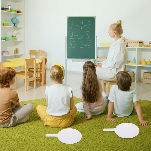 WHAMVOX White Acrylic Double Sided Handheld Whiteboard for Classroom 2 Pieces Reusable Easy to Clean