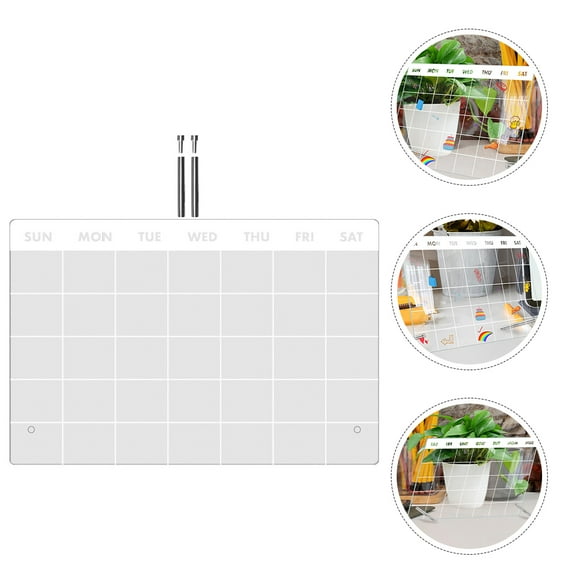 WHAMVOX White Acrylic Dry Erase Board for Home Use Portable Daily Planner Board with Plenty Space for Notes