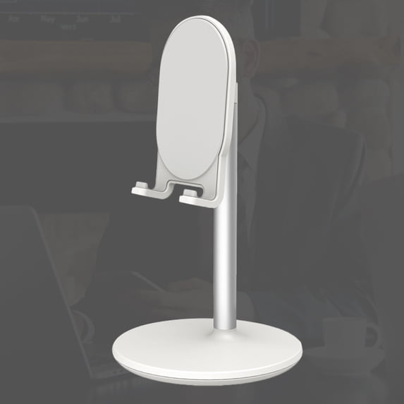 WHAMVOX White Aluminium Alloy Phone Stand for Desk with Anti-Slip Design Practical Gift 1 Pc
