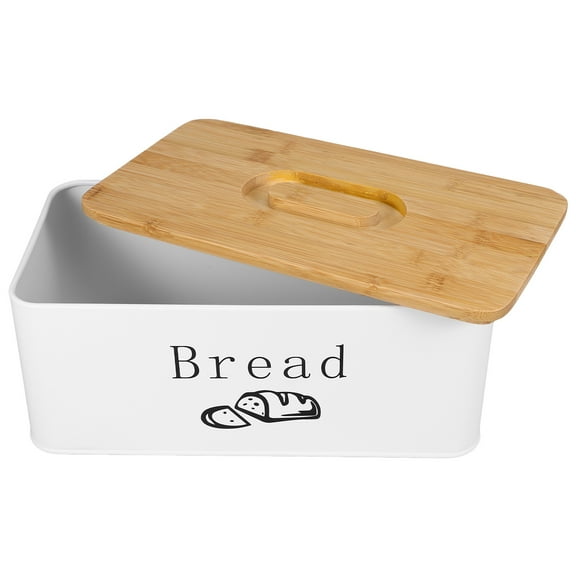 SEWCHICS Homemade Bread Storage Container Metal Bread Case White 1Pack