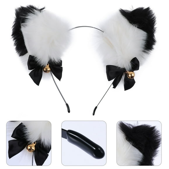 White Cat Ears Headband for Decoration Use Made of Fabric Comfortable and Durable One Size Fits All
