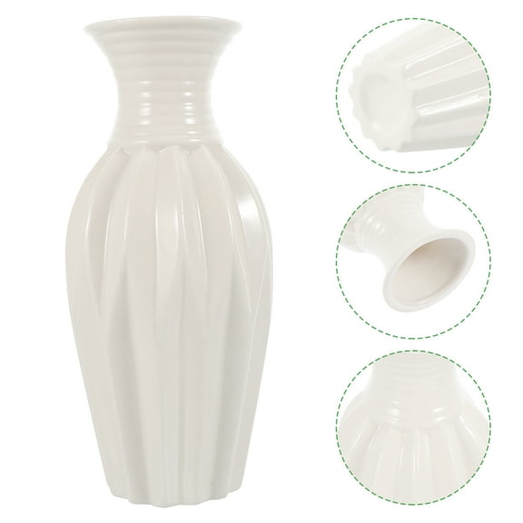 WHAMVOX White Ceramic Vase Modern Flower Decorations Retro Country Office