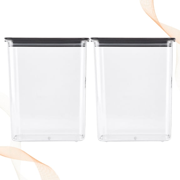 WHAMVOX White Coffee Shop Storage Box with Lid for Kitchen Use Made of PC Material 2 Pcs Square Sealed Container L Size