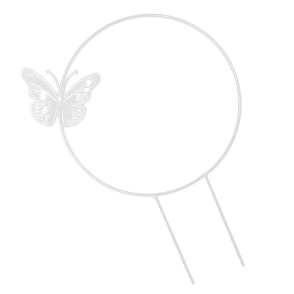WHAMVOX White Iron Plant Trellis for Indoor Use with Sturdy Support and Creative Design Small Round Circle Trellis