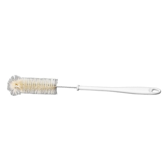 WHAMVOX White Long Handle Bottle Brush with Stand 1Set PP Boar Hair Stainless Steel 38x0.2in