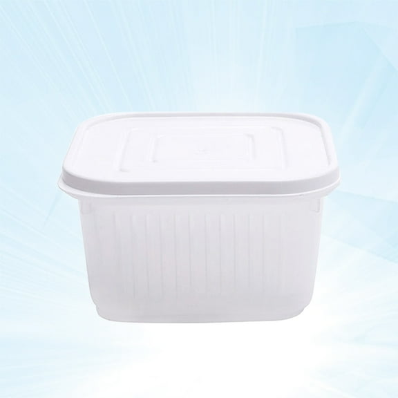 WHAMVOX White PP Fruit Crisper Container for Kitchen Use with Drainer and Sealed Lid to Keep Food Fresh 3.5L
