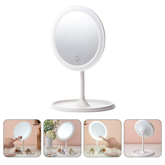 WHAMVOX White PP Makeup Mirror with Smooth High Definition for Home Use Fits Desk or Bathroom 1 Set