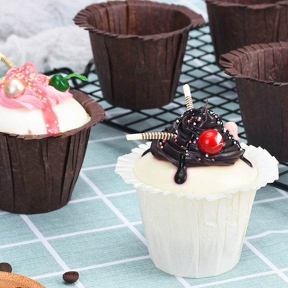 HOOWIFFY Pastry Cups Design White 60 Pcs for Family Gatherings