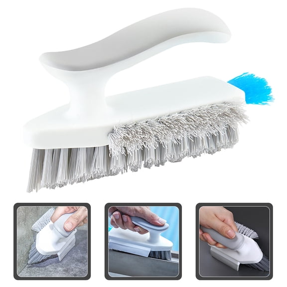 YSNOOWE Small Groove Brush Plastic White V-shaped Floor Brush Home Cleaning Tool 1Set