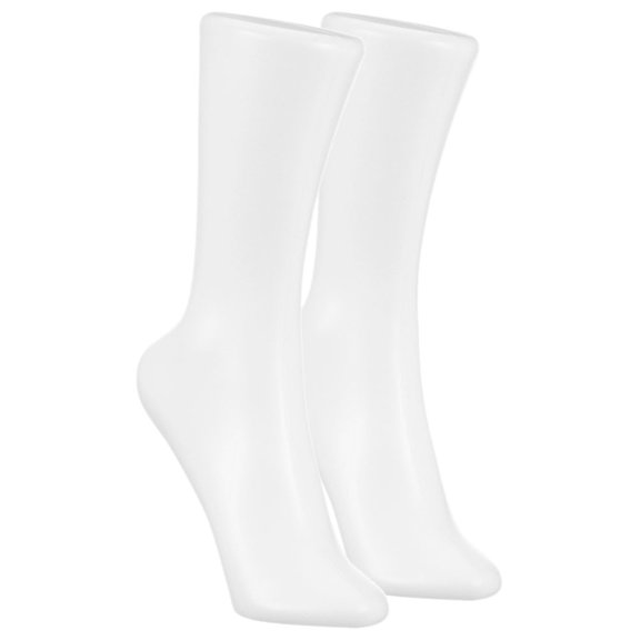 WHAMVOX White Plastic Foot Models for Socks Display 2pcs Realistic Proportions for Store Use