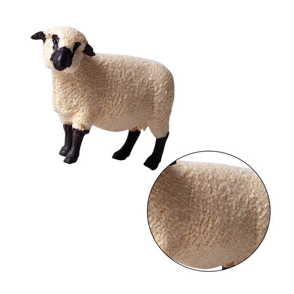 WHAMVOX White Plastic Sheep Decor for Home Office or Photo Props Vivid Simulation Design 1PC