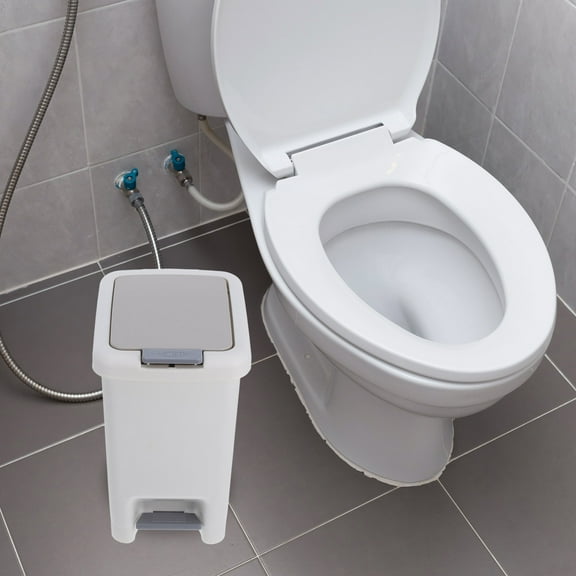 WHAMVOX White Plastic Trash Can with Press-to-Open Lid for Car Use Exceptional Durability Modern Design