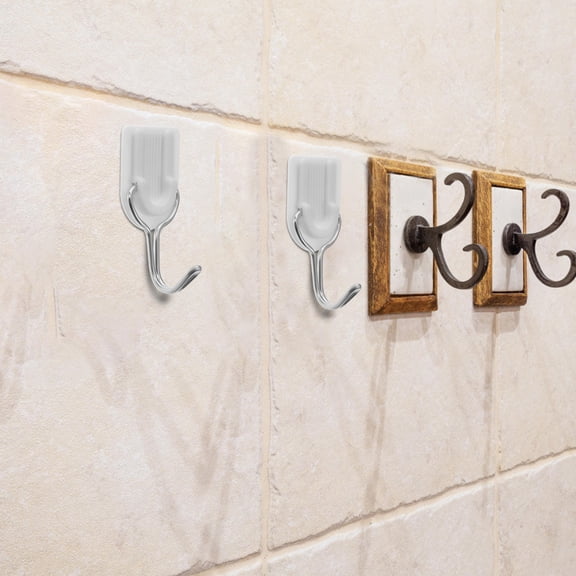 YSNOOWE Wall Adhesive Hooks Plastic 50Pcs 2In U Shaped Hanging No Punching Required