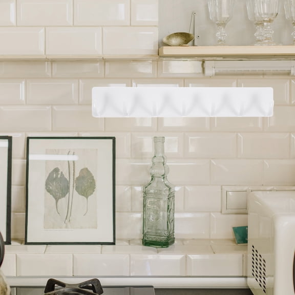 WHAMVOX White Plastic Wall Storage Hook for Kitchen with Exquisite Workmanship and Stylish Design 7 Hooks