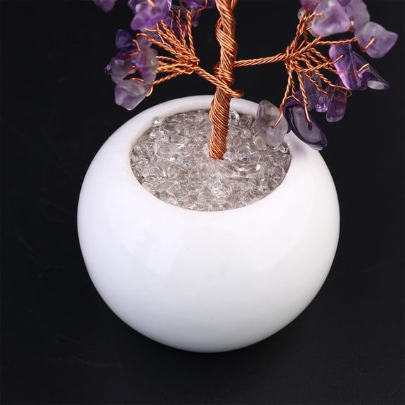 WHAMVOX White Realistic Crystal Money Tree Crafts Ornaments Micro Landscape Decoration