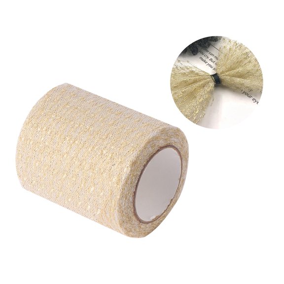 ROMANSENTIAL White Roll Ribbon Mesh for Floral Projects and Elegant Party Decoration