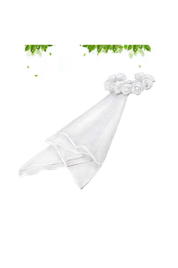 Beautiful White Rose Veil, Easy to Fix with Comb, Wedding Decor