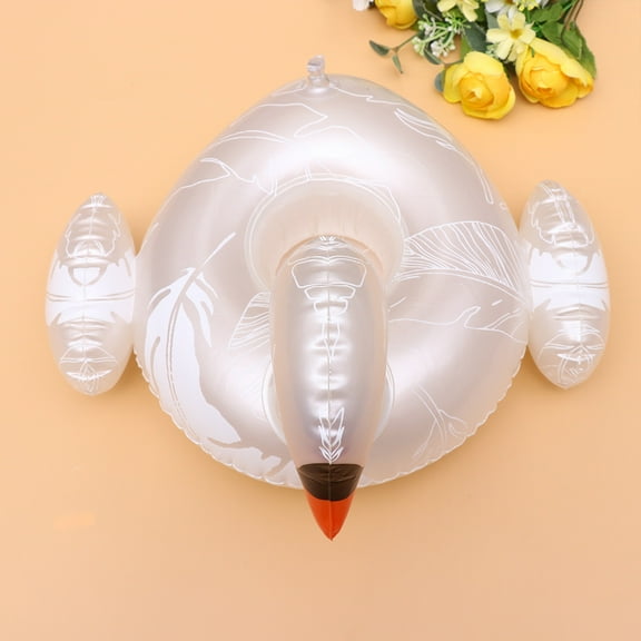 WHAMVOX White Swan Water Beer Holder Inflatable Water Floating Beer Bottle Holder Float Mat Beer Tray (White)