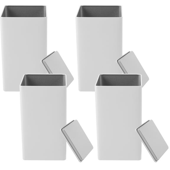 WHAMVOX White Tinplate Storage Jars with Lid for Home Use Large Mouth Opening Lightweight and Durable 4 Pcs