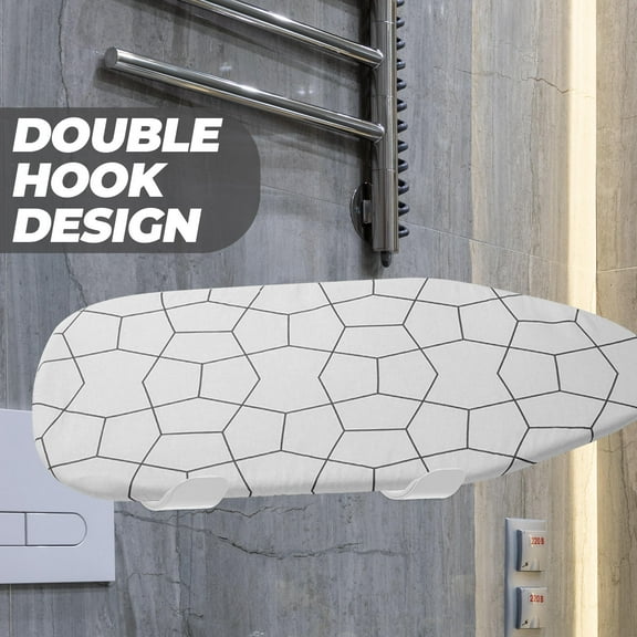 WHAMVOX White Wall Mount Ironing Board Holder Steel and EVA for Storage in Laundry Rooms and Utility Rooms