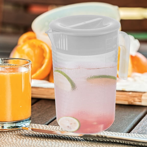 WHAMVOX 1.5L White Water Pitcher with Ergonomic Handle, PP Material Kitchen Jug for Daily Hydration and Easy Pouring