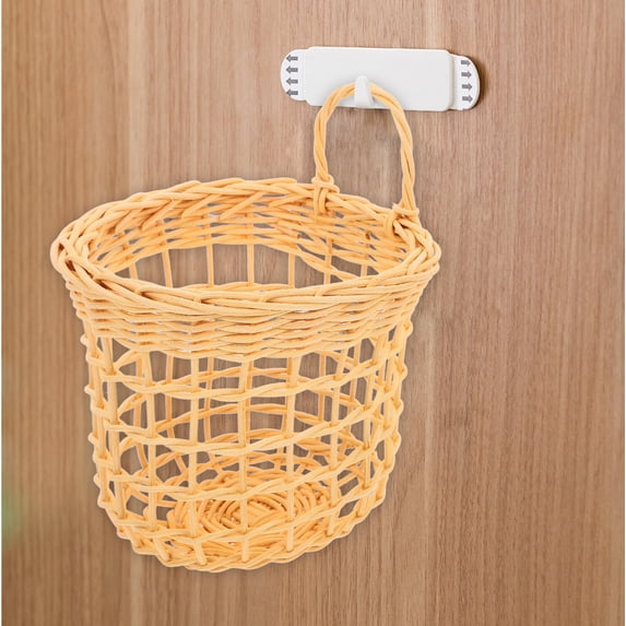 WHAMVOX Wicker Basket with Lid Decorative Storage Woven Hanging Baby