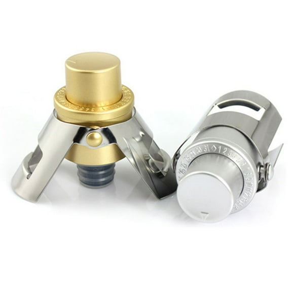WHAMVOX Wine Bottle Stopper with Vacuum Pump for Stainless Steel Golden Fits All Bottles