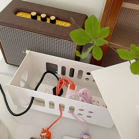 WHAMVOX  Wire Management Cable Storage Organizer Cord Containers White