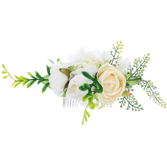 SEWCHICS Hair Comb Small Flower Hair Comb Beige 1Set