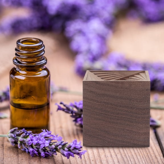 SEWCHICS Home Essential Oil Diffuser Cube Wood Diffuser Brown 1Set