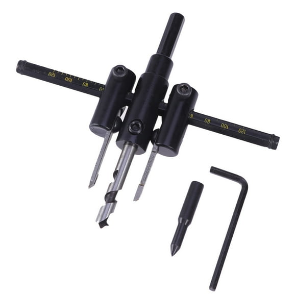WHAMVOX Wood Circle Hole Drill Bit Set Hole Opener Adjustable Aircraft Type Cutter Cordless Woodworking Tools Spray Painting 40- (Black)