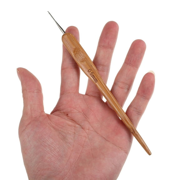 WHAMVOX Wood Handle Crochet Needle for Dreadlocks and Braid Craft Light Brown Convenient and Practical